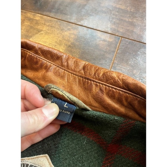 Vintage Willis & Geiger Wool Lined Hunting Chore Pocket Leather Trim Jacket L - Picture 10 of 13